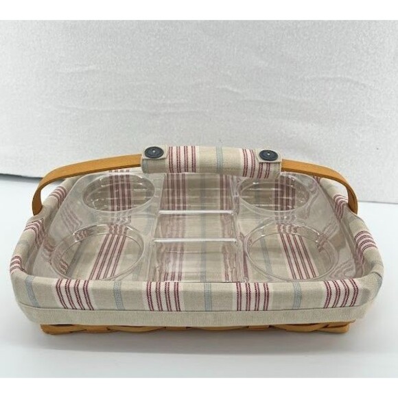 Longaberger Other - Longaberger 2002 Classic Rectangular Basket With Liner And Plastic Divider  13"